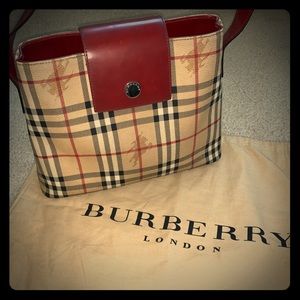 AUTHENTIC Burberry Shoulder Purse red straps